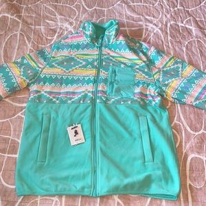 Aztec pattern/light blue fleece chubbies jacket